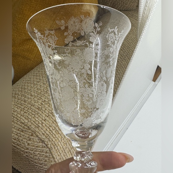 Tiffin Cherokee Rose Water Goblets Set Of 2 *READ* - Picture 6 of 12